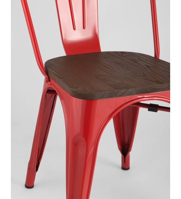 Стул TOLIX WOOD красный глянцевый