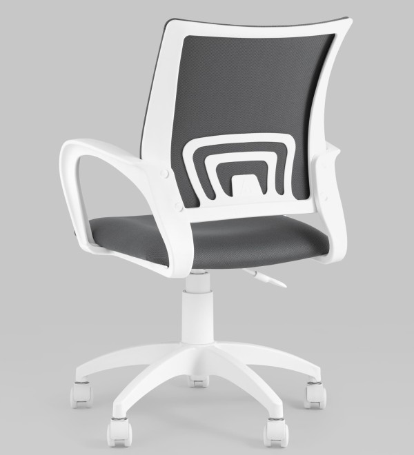 Кресло офисное Topchairs ST-BASIC-W серая ткань крестовина белый пластик