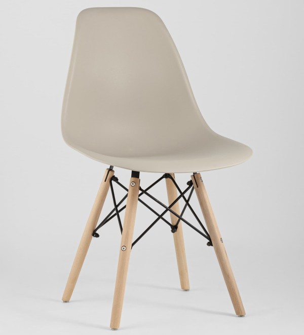Стул Eames Style DSW бежевый (разборный каркас)