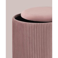 Пуф Шарлотта с ящиком велюр розовый