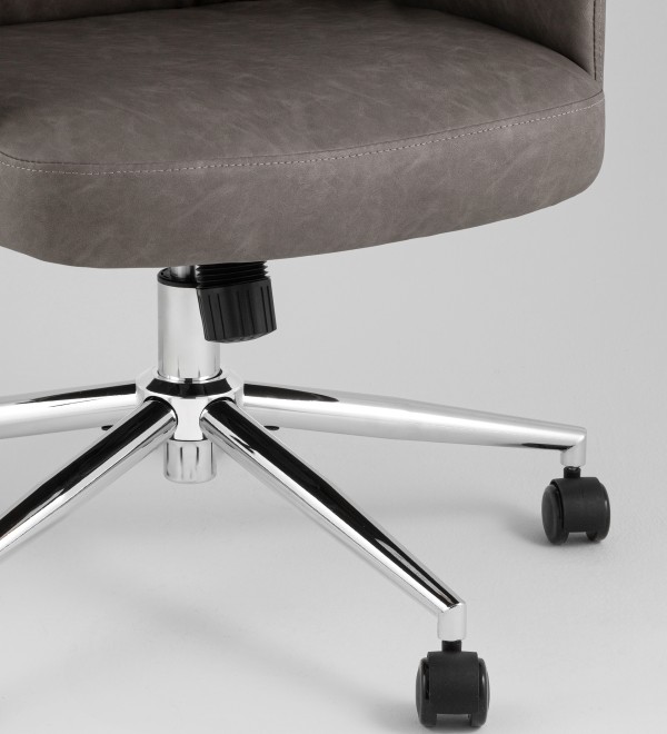 Кресло офисное TopChairs Neoma серый экокожа