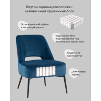 Кресло лаунж Бостон велюр синий