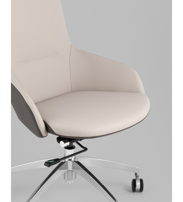 Кресло руководителя TopChairs Soulo светло-серый, серый