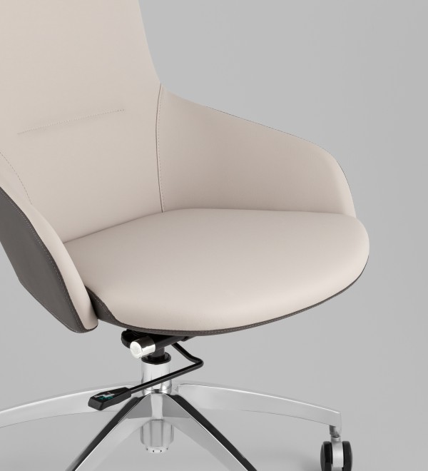 Кресло руководителя TopChairs Soulo светло-серый, серый