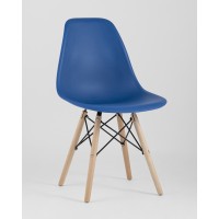 Стул Eames Style DSW синий (разборный каркас)