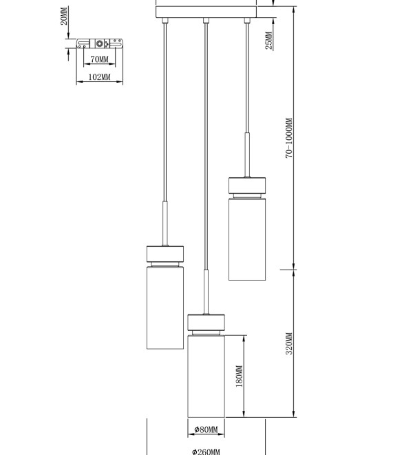Светильник подвесной Moderli V11820-3P Almero