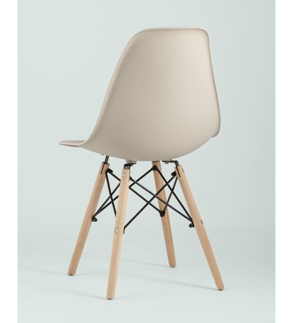 Стул Eames Style DSW бежевый x4 (разборный каркас)