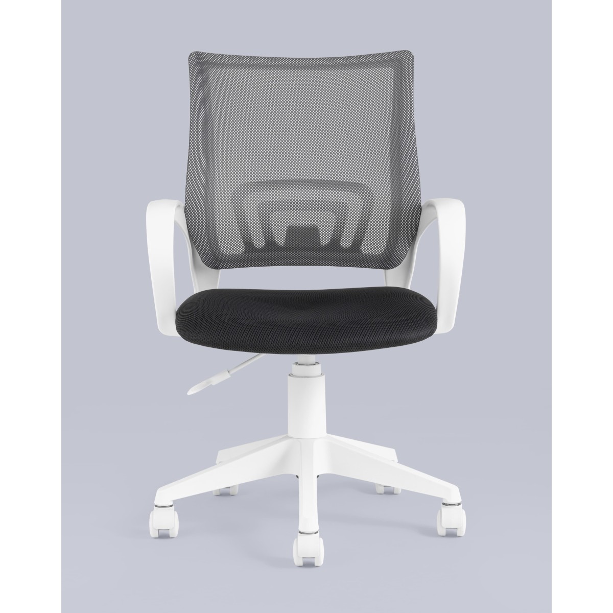 Кресло офисное TopChairs ST-BASIC-W серый крестовина пластик белый