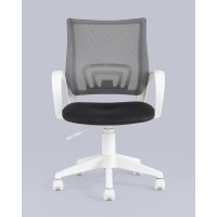 Кресло офисное TopChairs ST-BASIC-W серый крестовина пластик белый