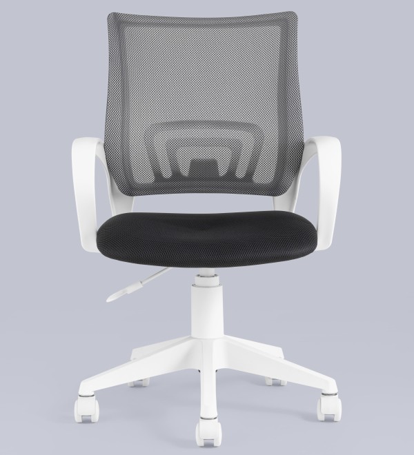 Кресло офисное TopChairs ST-BASIC-W серый крестовина пластик белый