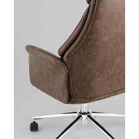 Кресло офисное TopChairs Neoma коричневый экокожа