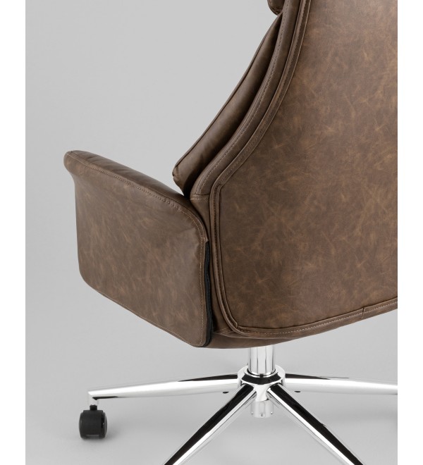 Кресло офисное TopChairs Neoma коричневый экокожа