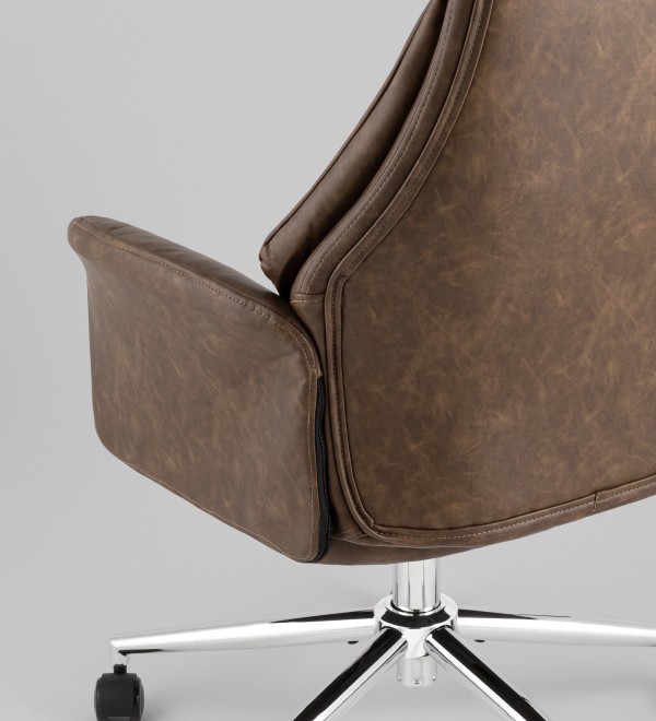 Кресло офисное TopChairs Neoma коричневый экокожа
