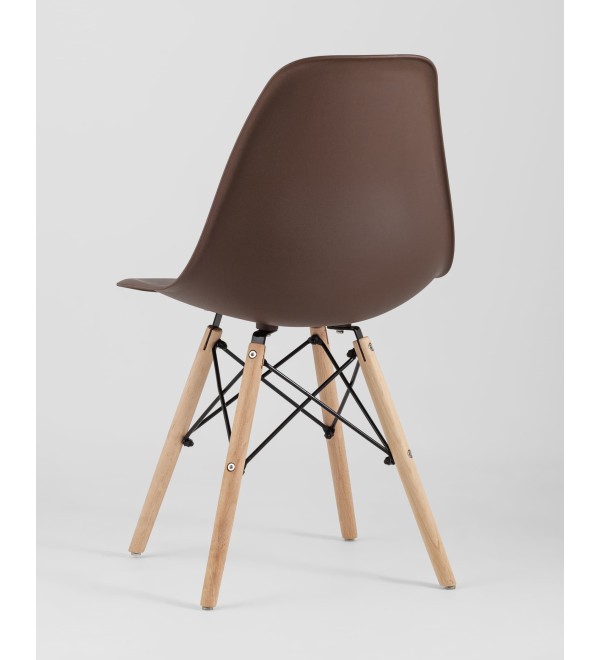Стул Eames Style DSW коричневый x4 (разборный каркас)