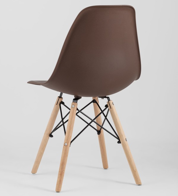 Стул Eames Style DSW коричневый x4 (разборный каркас)