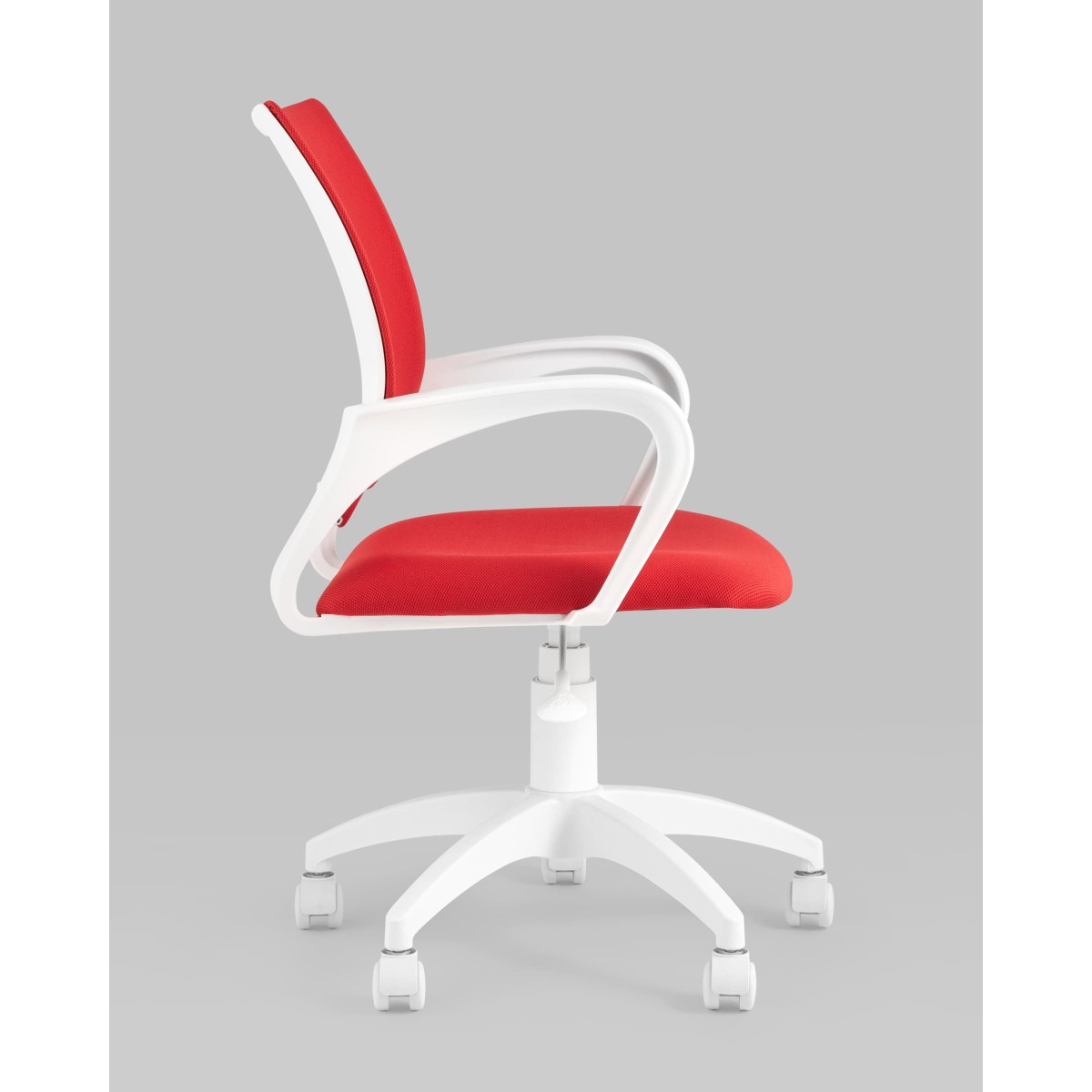 Кресло офисное TopChairs ST-BASIC-W красная ткань крестовина белый пластик