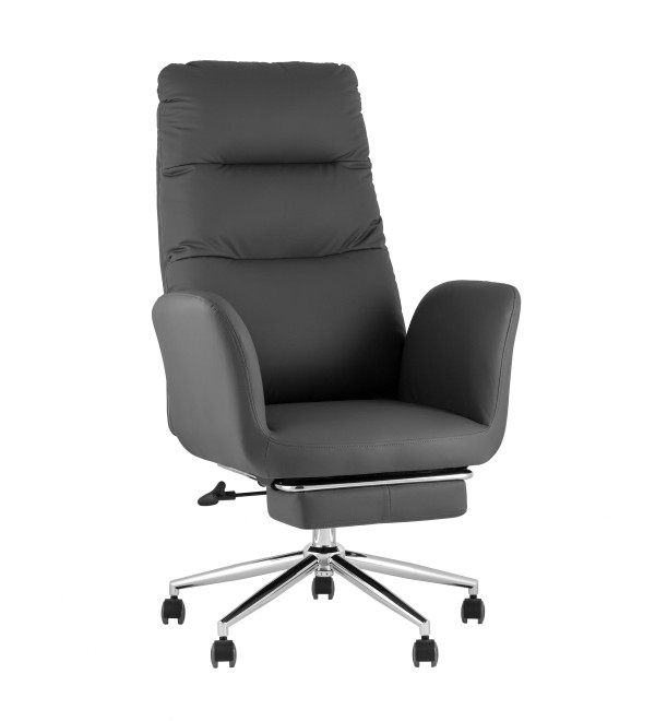 Кресло руководителя TopChairs Solid NC с оттоманкой серый