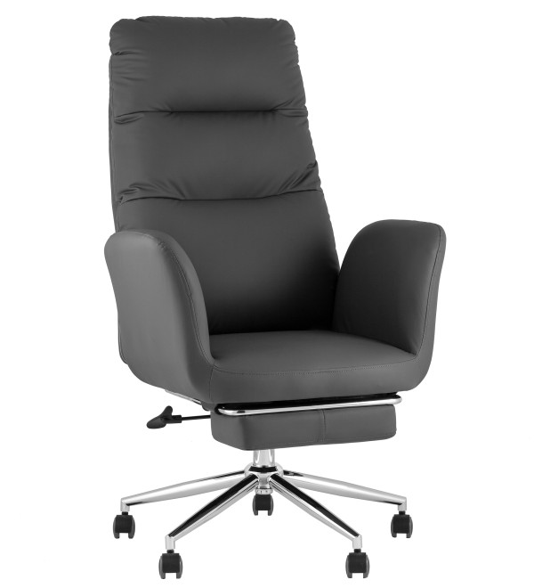 Кресло руководителя TopChairs Solid NC с оттоманкой серый