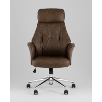 Кресло офисное TopChairs Neoma коричневый экокожа