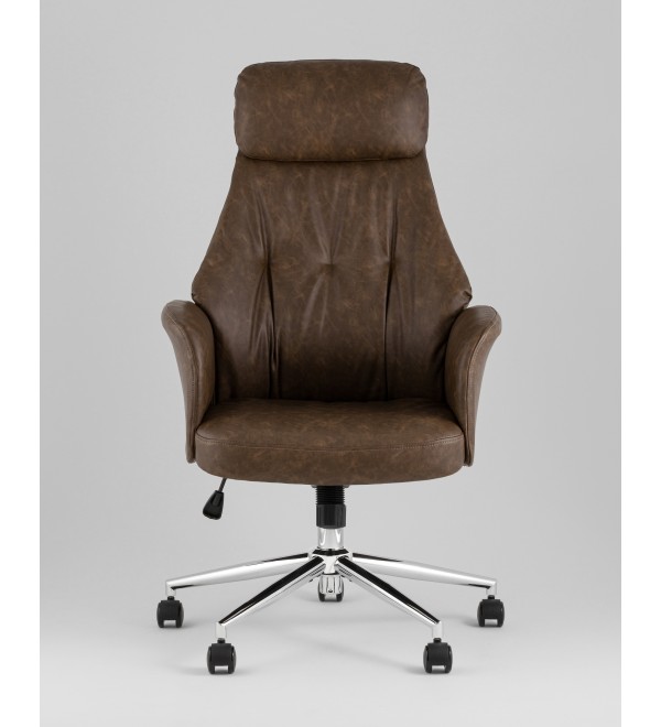 Кресло офисное TopChairs Neoma коричневый экокожа