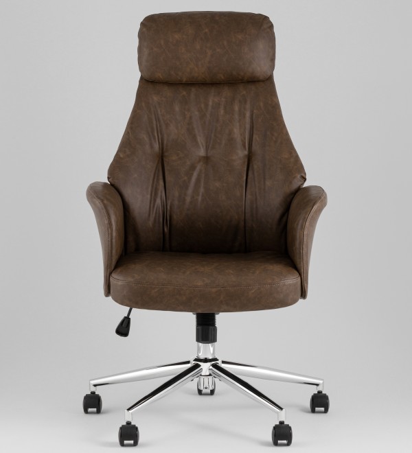 Кресло офисное TopChairs Neoma коричневый экокожа