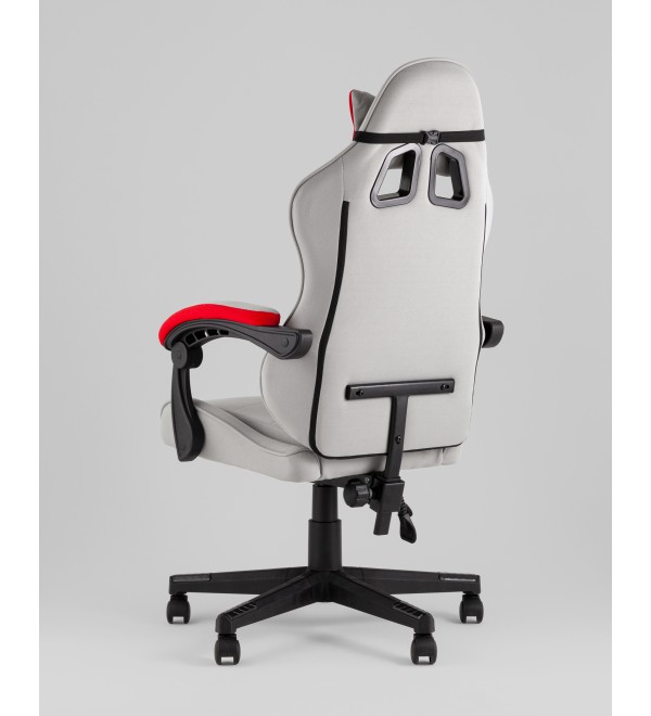 Кресло спортивное TopChairs Phantom ткань серо-красный
