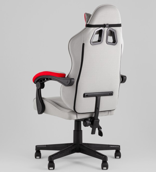 Кресло спортивное TopChairs Phantom ткань серо-красный