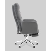 Кресло руководителя TopChairs Solid с оттоманкой серый
