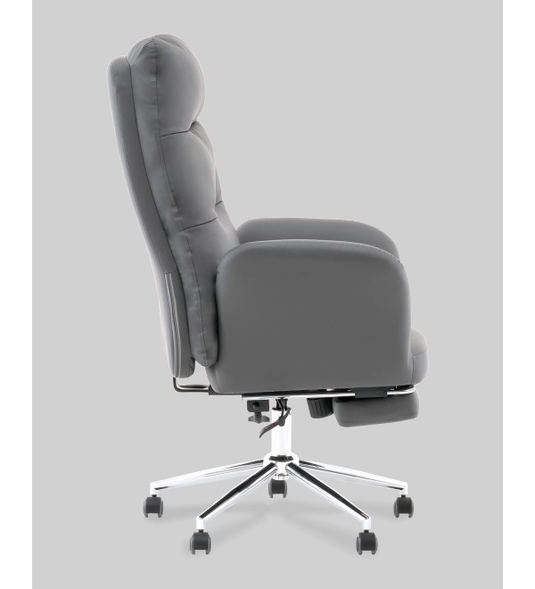 Кресло руководителя TopChairs Solid с оттоманкой серый