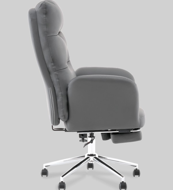 Кресло руководителя TopChairs Solid с оттоманкой серый