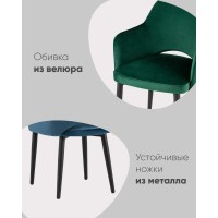 Стул Венера велюр сине-зеленый