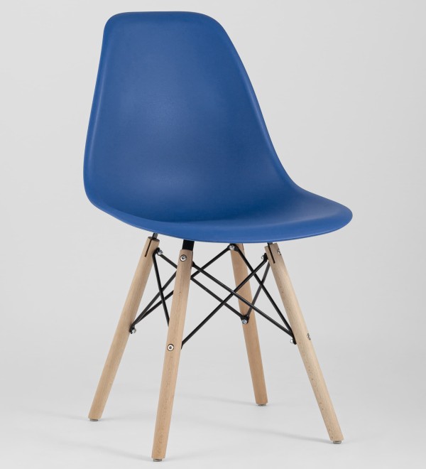 Стул Eames Style DSW синий x4 (разборный каркас)
