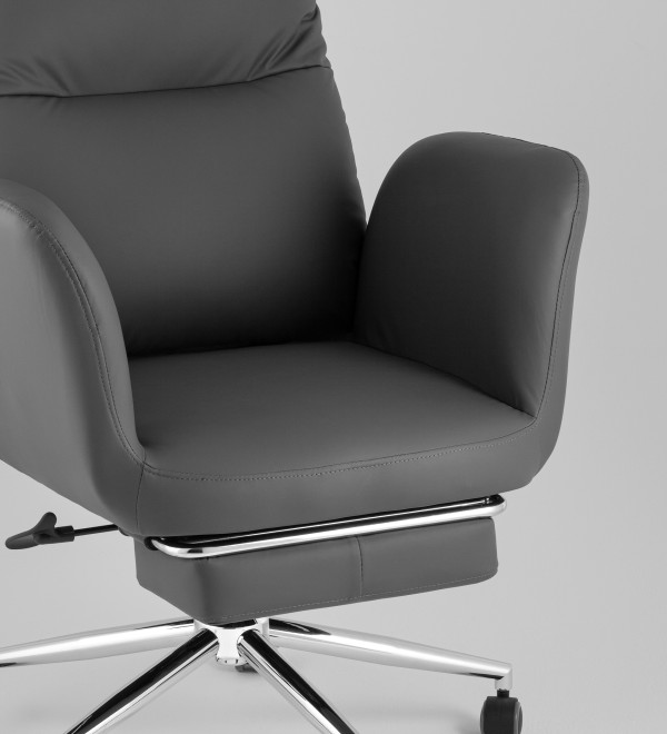 Кресло руководителя TopChairs Solid NC с оттоманкой серый