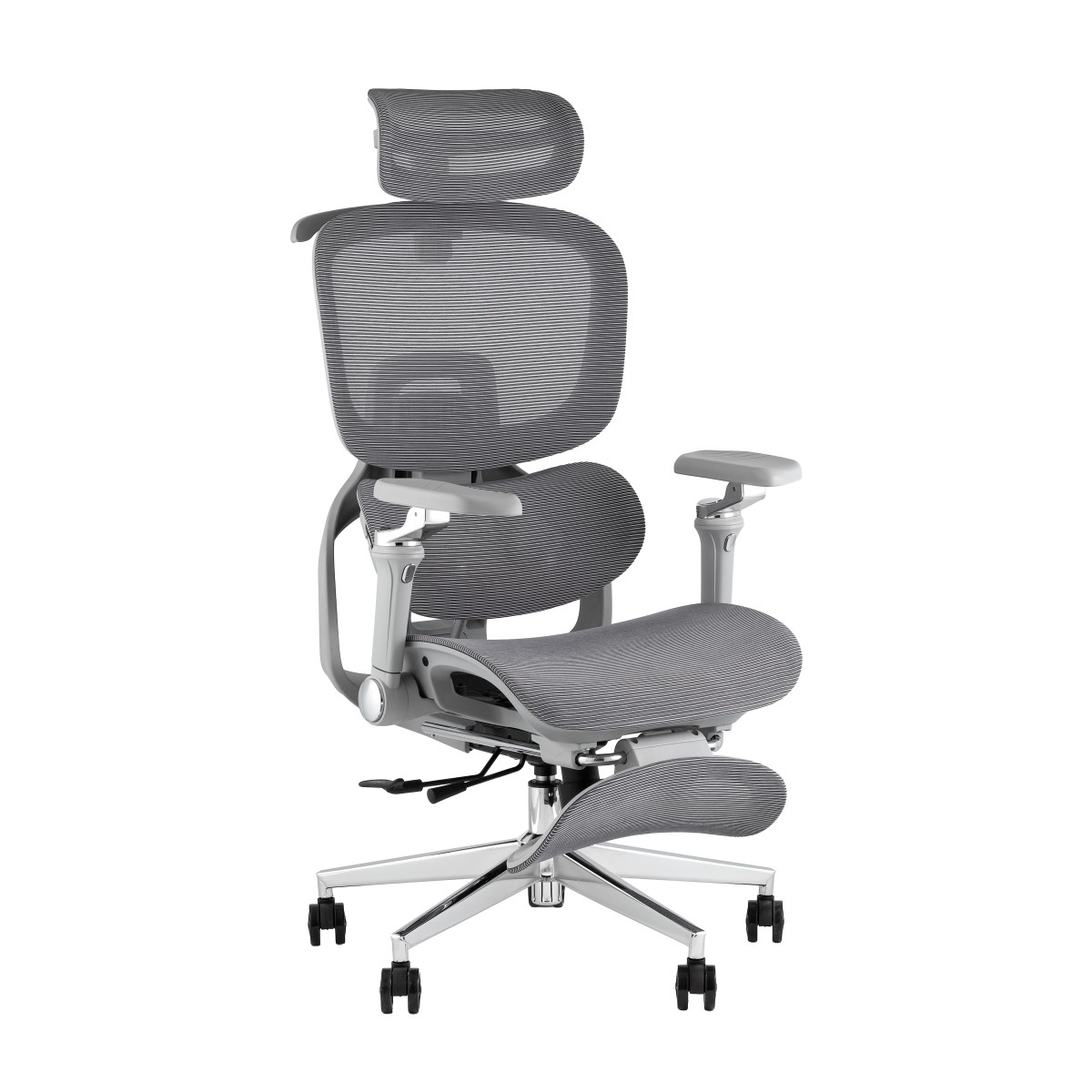 Кресло офисное TopChairs Prodigy с оттоманкой серый