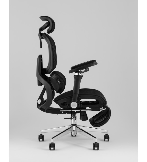 Кресло офисное TopChairs Prodigy с оттоманкой черный