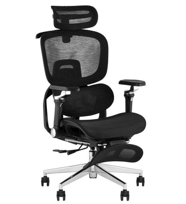 Кресло офисное TopChairs Prodigy с оттоманкой черный