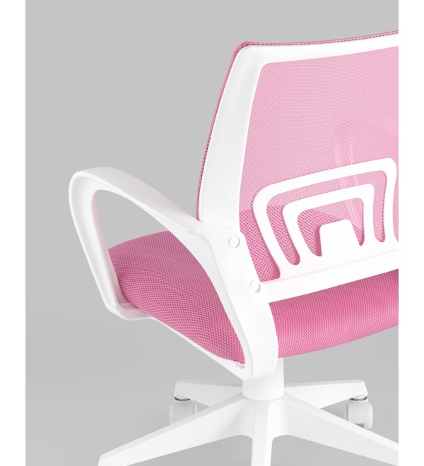 Кресло офисное TopChairs ST-BASIC-W розовый крестовина пластик белый