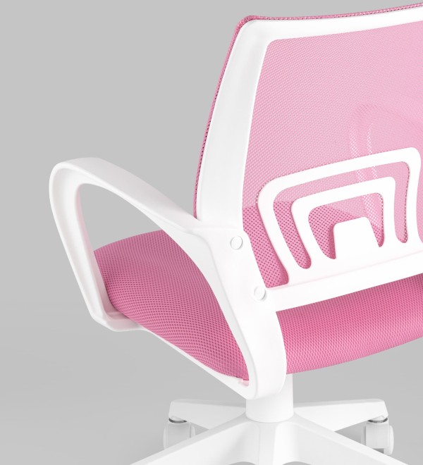 Кресло офисное TopChairs ST-BASIC-W розовый крестовина пластик белый