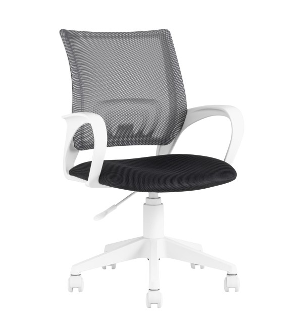 Кресло офисное TopChairs ST-BASIC-W серый крестовина пластик белый