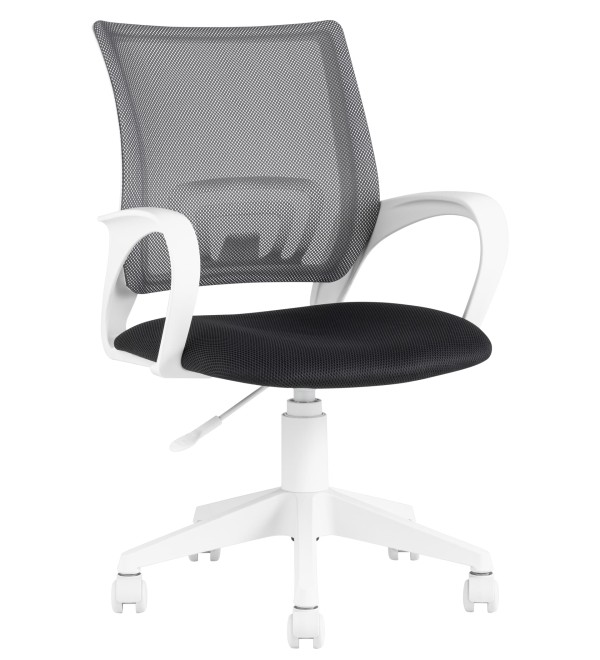 Кресло офисное TopChairs ST-BASIC-W серый крестовина пластик белый