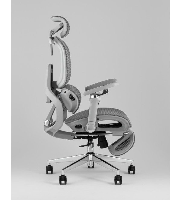 Кресло офисное TopChairs Prodigy с оттоманкой серый