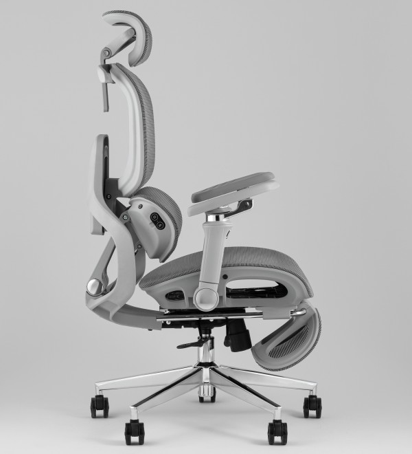 Кресло офисное TopChairs Prodigy с оттоманкой серый