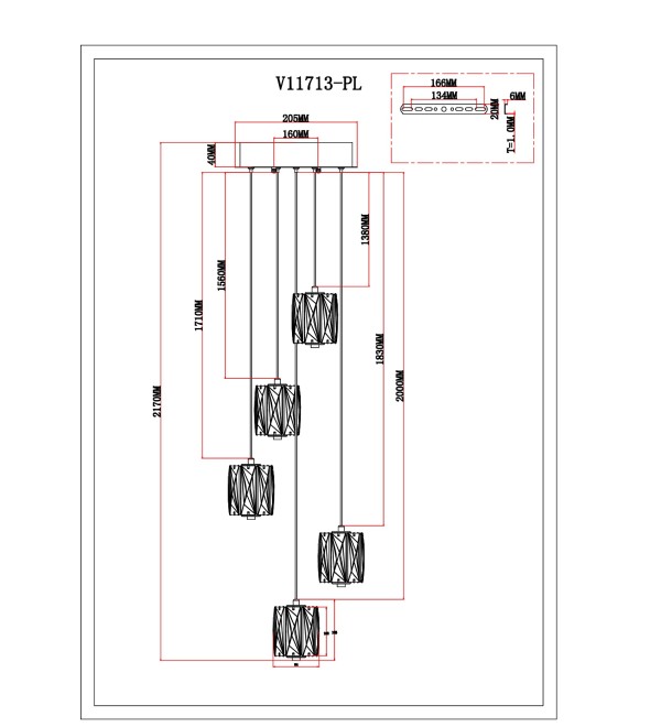 Светильник подвесной светодиодный Moderli V11713-PL Prismique