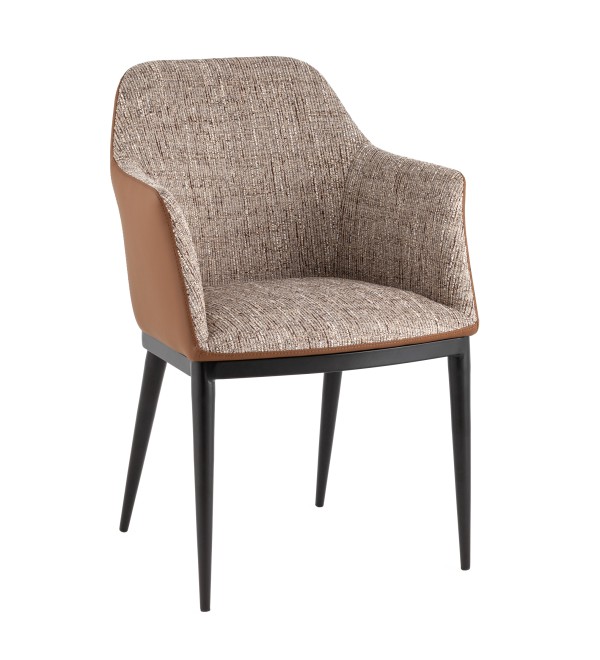 Стул обеденный Itan NC коричневый с коричневой экокожей