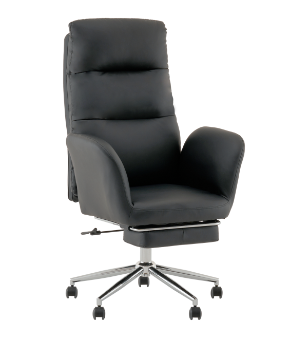 Кресло руководителя TopChairs Solid с оттоманкой черный