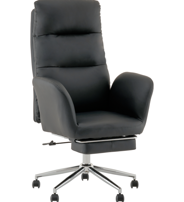 Кресло руководителя TopChairs Solid с оттоманкой черный