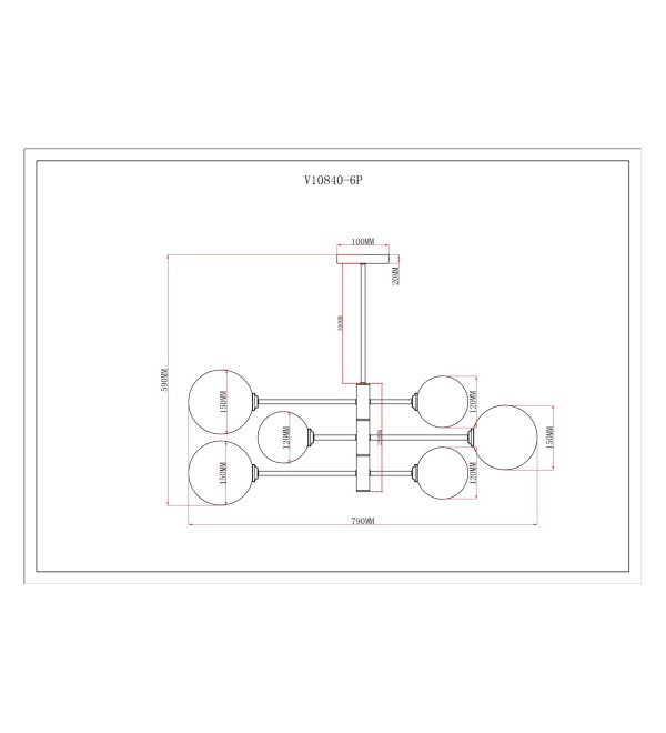 Светильник подвесной Moderli V10840-6P Molecule