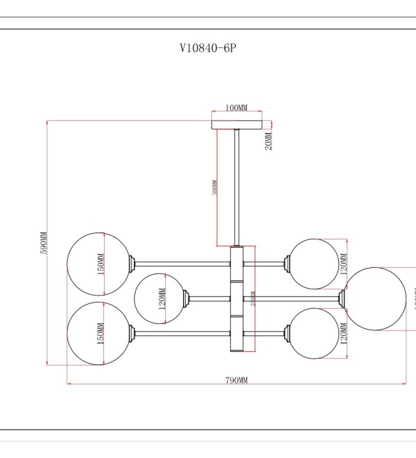Светильник подвесной Moderli V10840-6P Molecule