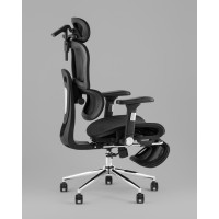 Кресло офисное TopChairs Stich с оттоманкой, черный