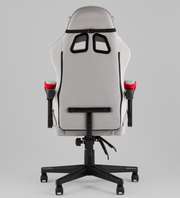 Кресло спортивное TopChairs Phantom ткань серо-красный